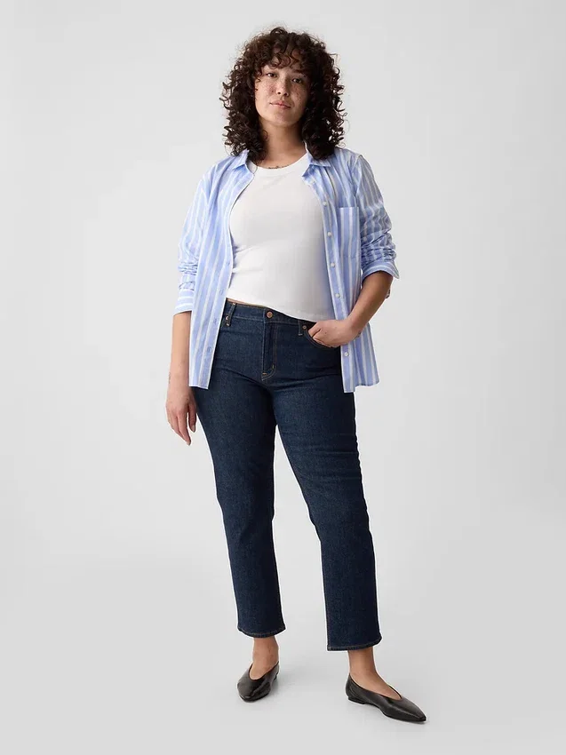 Vintage slim-fit jeans met middelhoge taille
