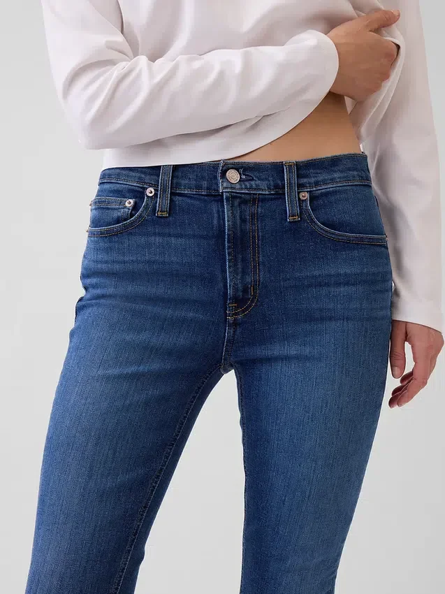 Vintage slim-fit jeans met middelhoge taille