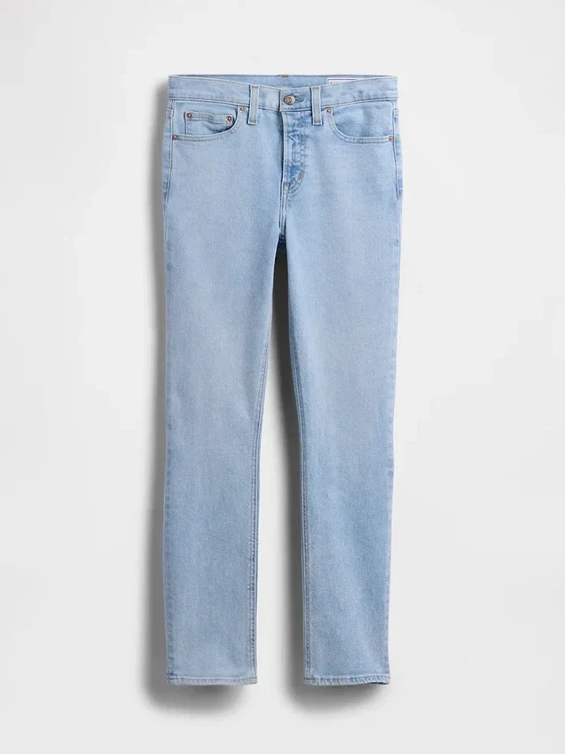 Vintage slim-fit jeans met middelhoge taille