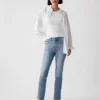Vintage slim-fit Jeans met split aan de zoom en middelhoge taille