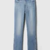 Vintage slim-fit Jeans met split aan de zoom en middelhoge taille