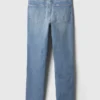 Vintage slim-fit Jeans met split aan de zoom en middelhoge taille
