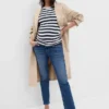 Vintage slim-fit zwangerschapskleding-jeans met doorlopend paneel
