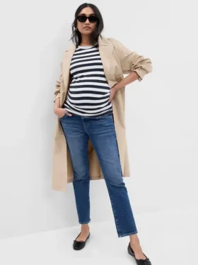 Vintage slim-fit zwangerschapskleding-jeans met doorlopend paneel