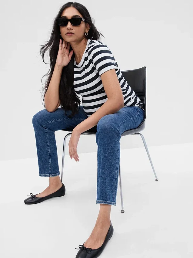 Vintage slim-fit zwangerschapskleding-jeans met doorlopend paneel