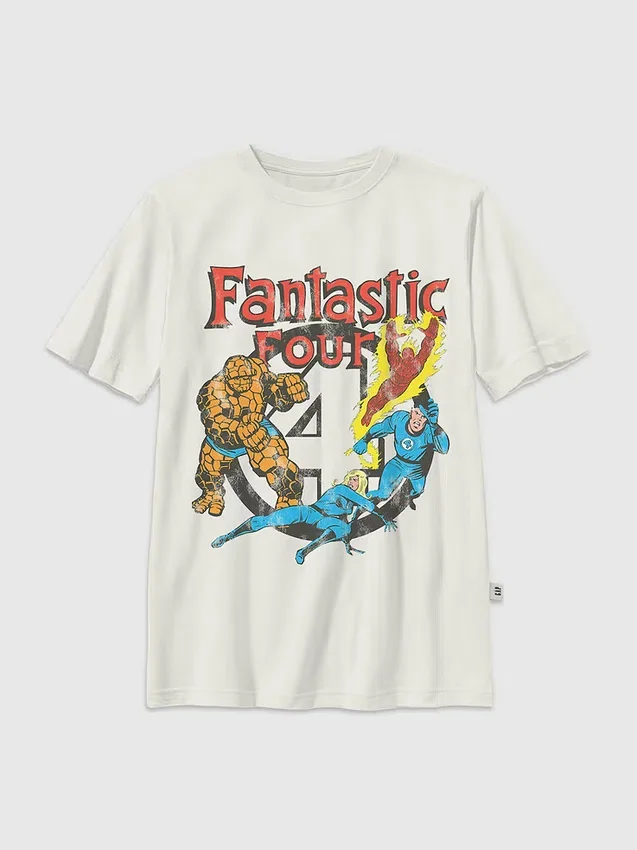 Vintage T-shirt met Fantastic Four-afbeelding voor kinderen