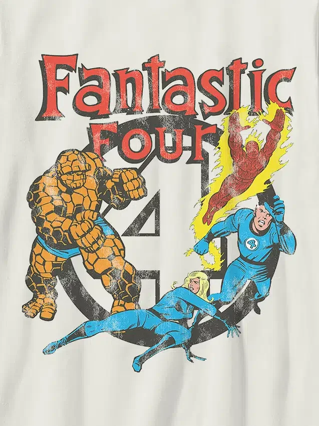 Vintage T-shirt met Fantastic Four-afbeelding voor kinderen