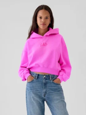 Vintagesoft cropped hoodie met logo