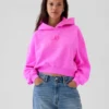Vintagesoft cropped hoodie met logo