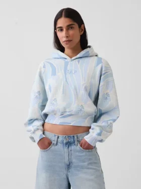 Vintagesoft cropped hoodie met logo