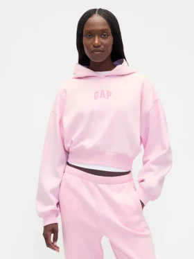 Vintagesoft cropped hoodie met logo