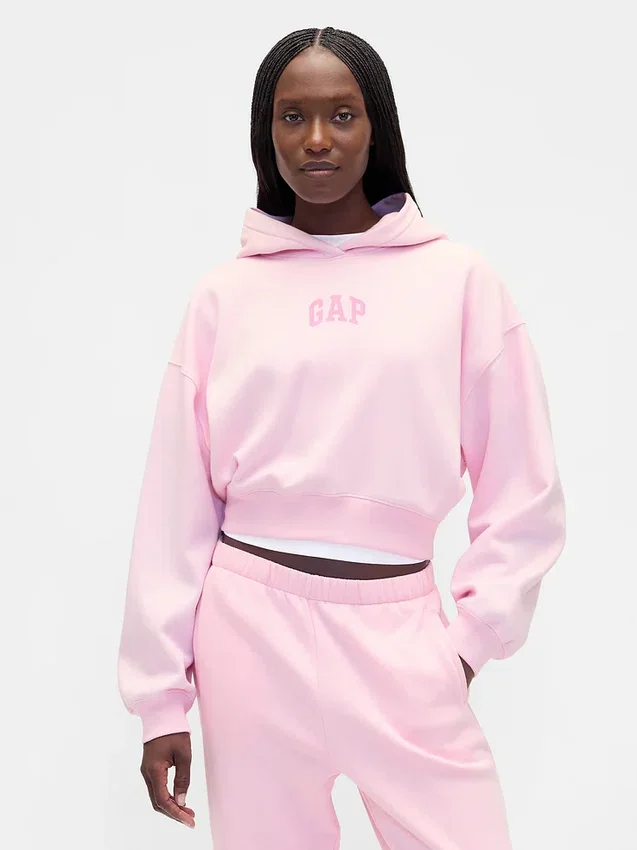 Vintagesoft cropped hoodie met logo