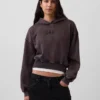Vintagesoft cropped hoodie met logo