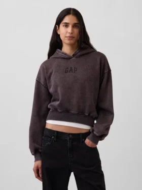 Vintagesoft cropped hoodie met logo