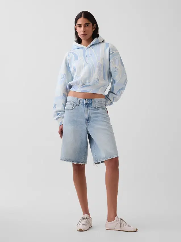 Vintagesoft cropped hoodie met logo