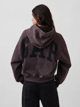 Vintagesoft cropped hoodie met logo