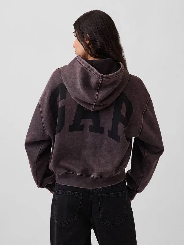 Vintagesoft cropped hoodie met logo