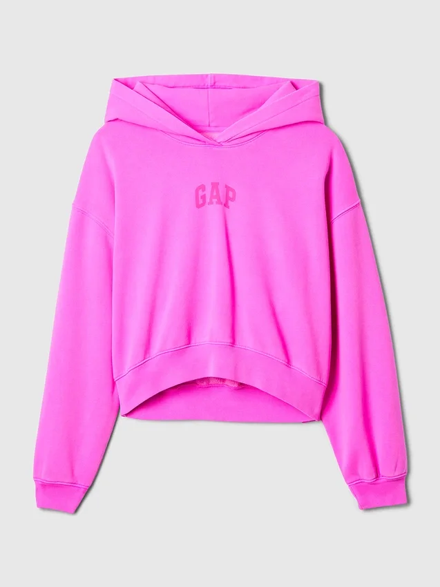 Vintagesoft cropped hoodie met logo