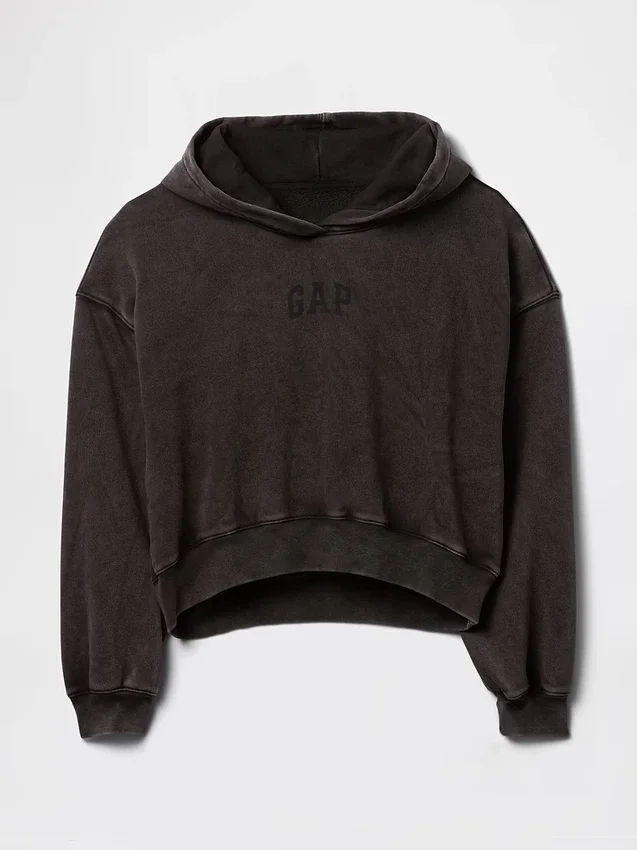 Vintagesoft cropped hoodie met logo
