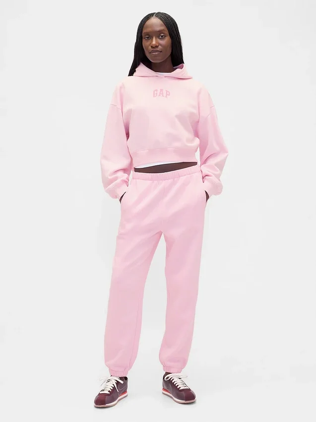 Vintagesoft cropped hoodie met logo