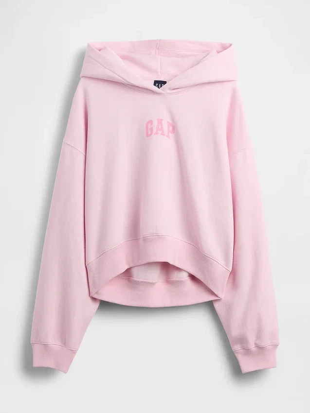 Vintagesoft cropped hoodie met logo