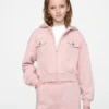 Vintagesoft cropped hoodie met rits voor kinderen