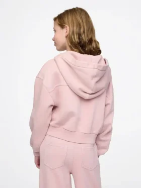 Vintagesoft cropped hoodie met rits voor kinderen