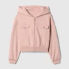 Vintagesoft cropped hoodie met rits voor kinderen