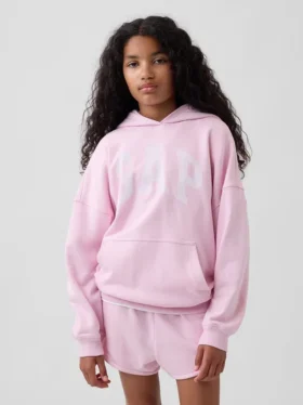 Vintagesoft-frote oversized hoodie voor kinderen