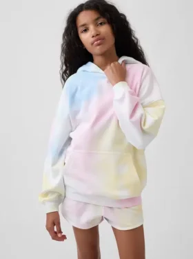 Vintagesoft-frote oversized hoodie voor kinderen
