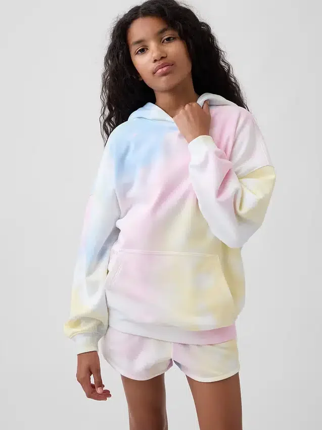 Vintagesoft-frote oversized hoodie voor kinderen