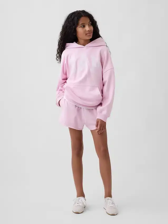 Vintagesoft-frote oversized hoodie voor kinderen