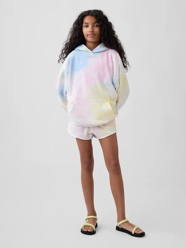 Vintagesoft-frote oversized hoodie voor kinderen
