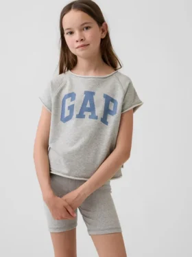Vintagesoft-frotte raglan-sweatshirt met print voor kinderen