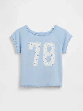 Vintagesoft-frotte raglan-sweatshirt met print voor kinderen