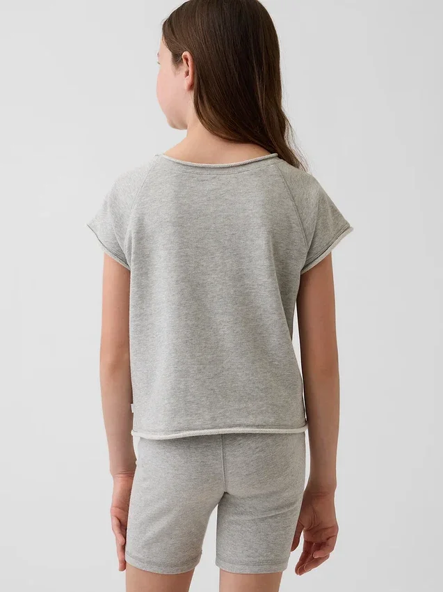 Vintagesoft-frotte raglan-sweatshirt met print voor kinderen