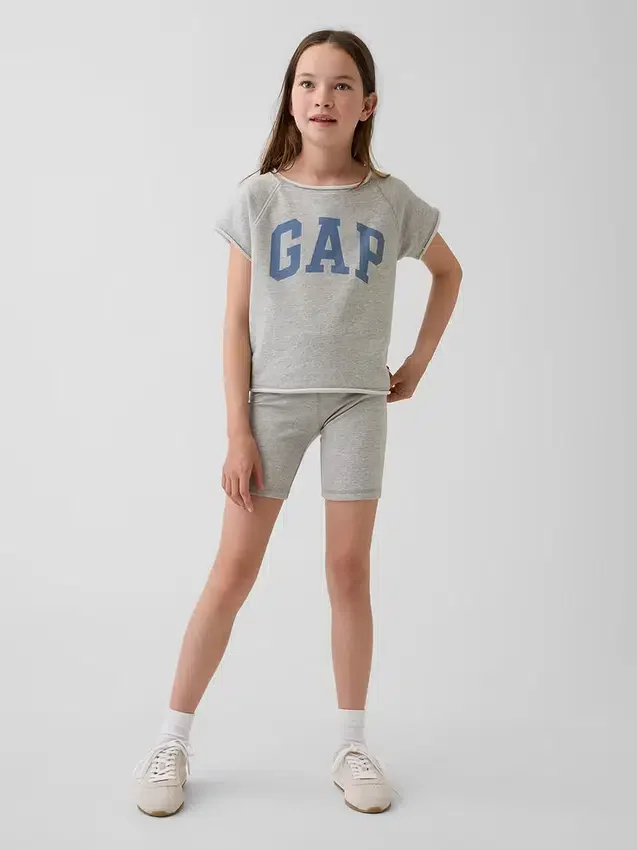 Vintagesoft-frotte raglan-sweatshirt met print voor kinderen