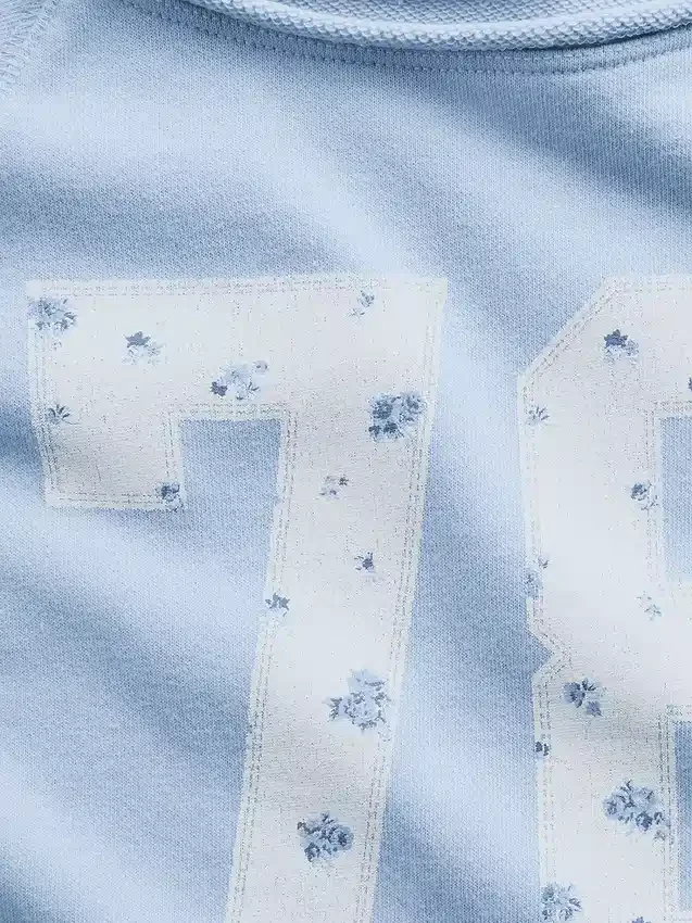 Vintagesoft-frotte raglan-sweatshirt met print voor kinderen