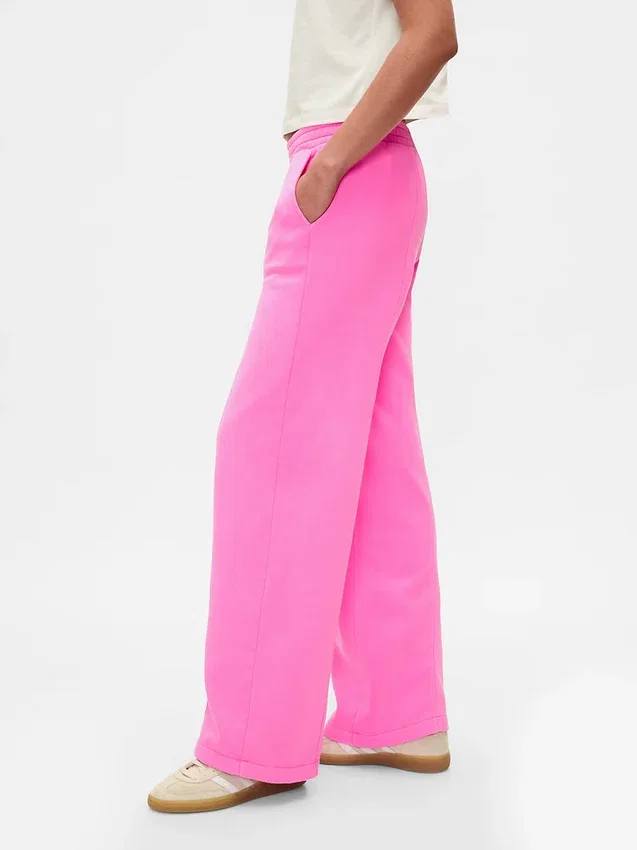 Vintagesoft gestikte rechte joggingbroek