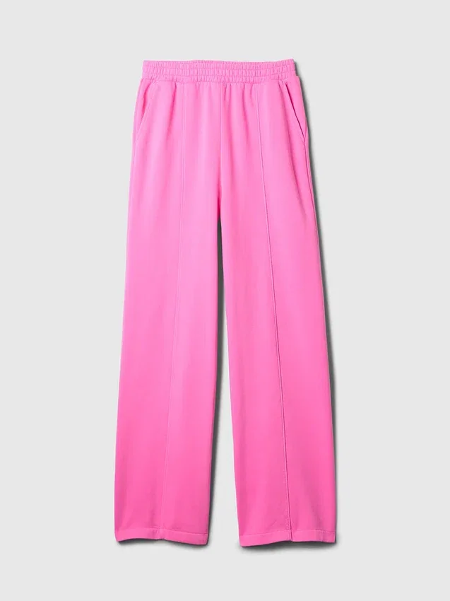 Vintagesoft gestikte rechte joggingbroek