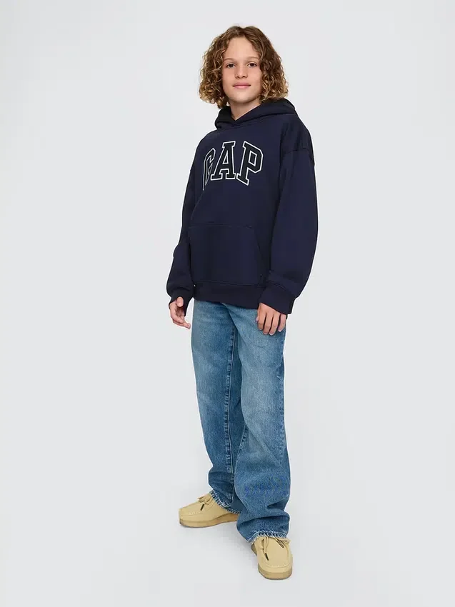 Vintagesoft-hoodie met logo voor kinderen