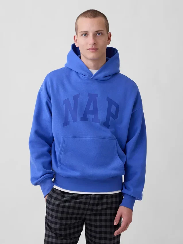 Vintagesoft-hoodie met logo voor volwassenen