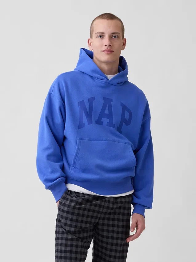 Vintagesoft-hoodie met logo voor volwassenen