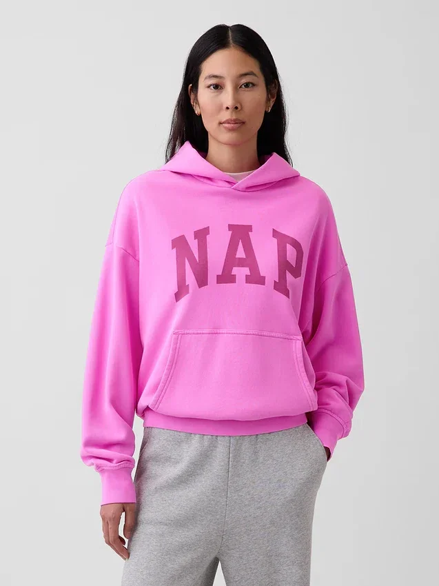 Vintagesoft-hoodie met logo voor volwassenen