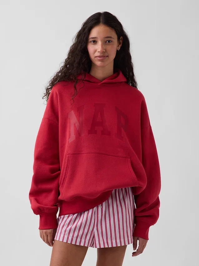 Vintagesoft-hoodie met logo voor volwassenen