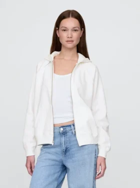 Vintagesoft-hoodie met rits