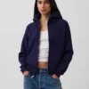 Vintagesoft-hoodie met rits
