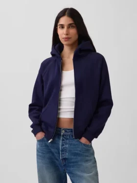 Vintagesoft-hoodie met rits