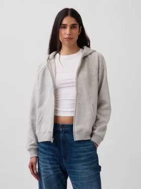 Vintagesoft-hoodie met rits