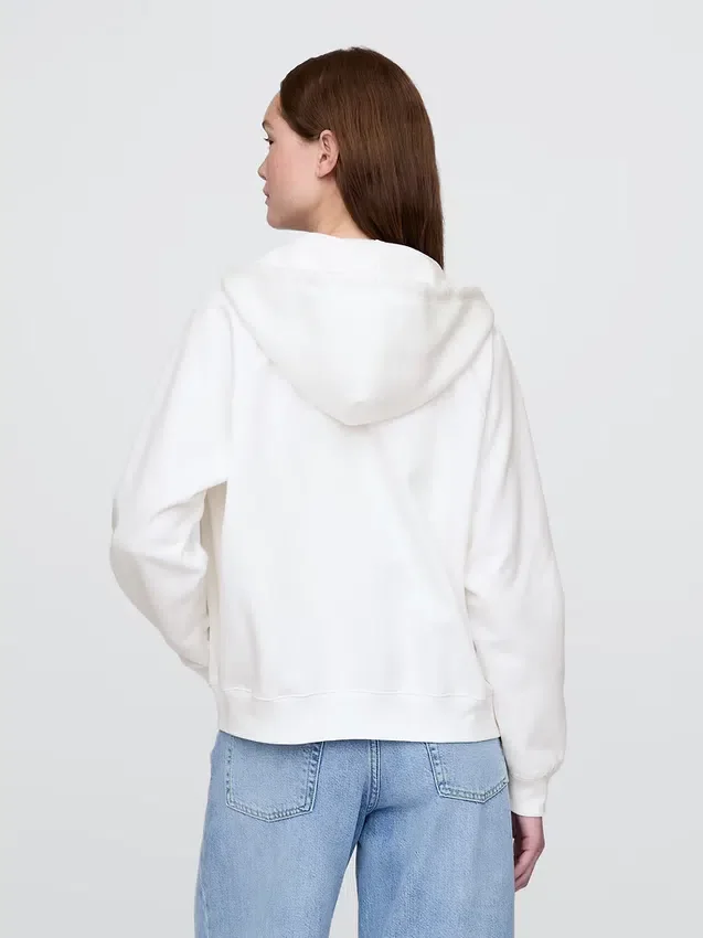 Vintagesoft-hoodie met rits